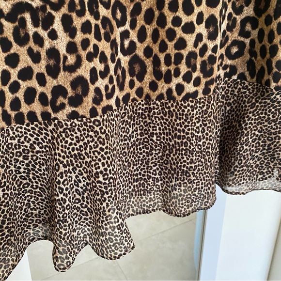 Michael Kors Cheetah Panther Leopard Animal Print Chiffon Dress - Picture 7 of 12
